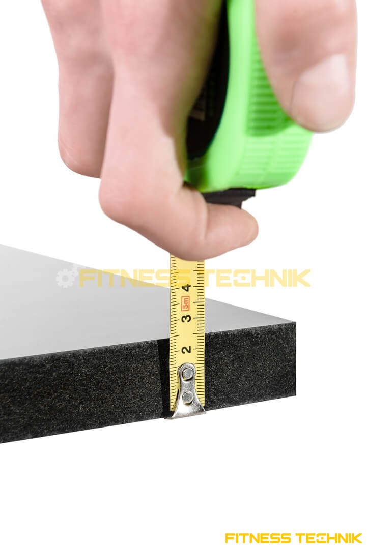 Club use treadmill deck - thickness profile view
